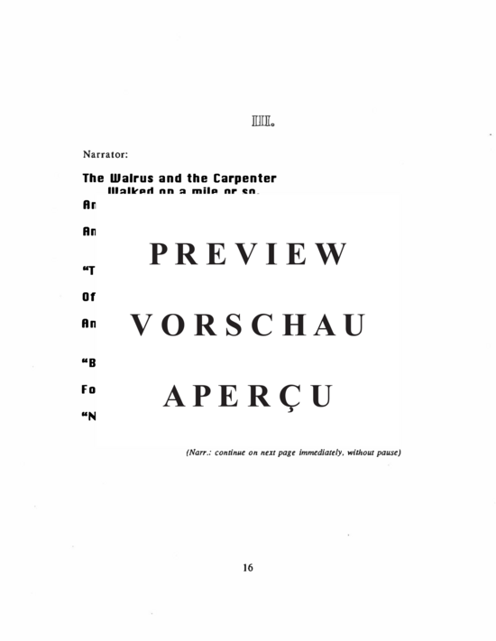 gallery: Walrus and the Carpenter, The , , (Erzähler, Flöte, Bratsche und Klavier)