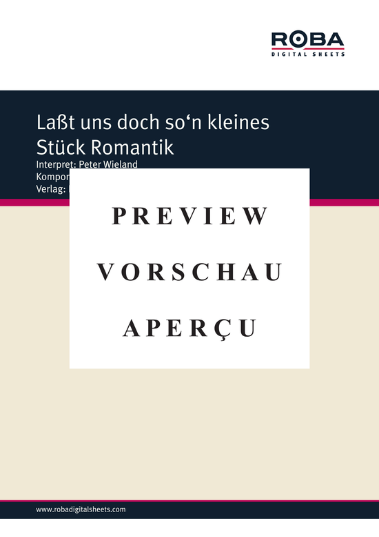 gallery: Laßt uns doch son kleines Stück Romantik , Wieland, Peter , (Klavier Solo mit unterlegtem Text)