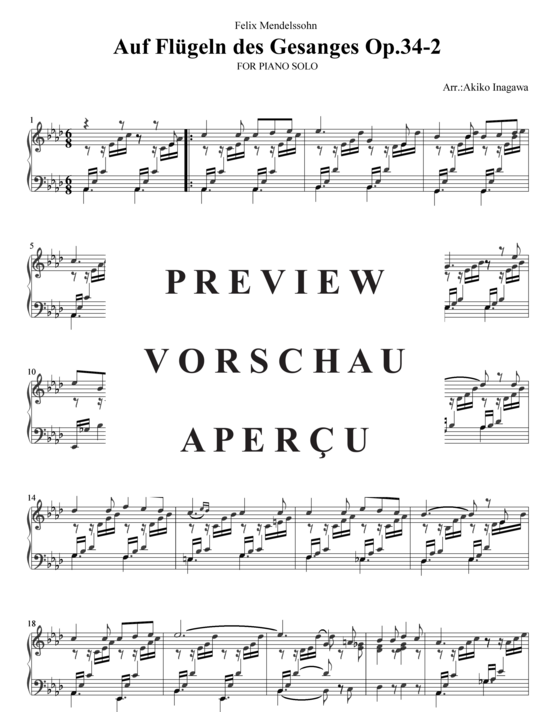 Auf Flügeln des Gesanges (Op.34-2) 