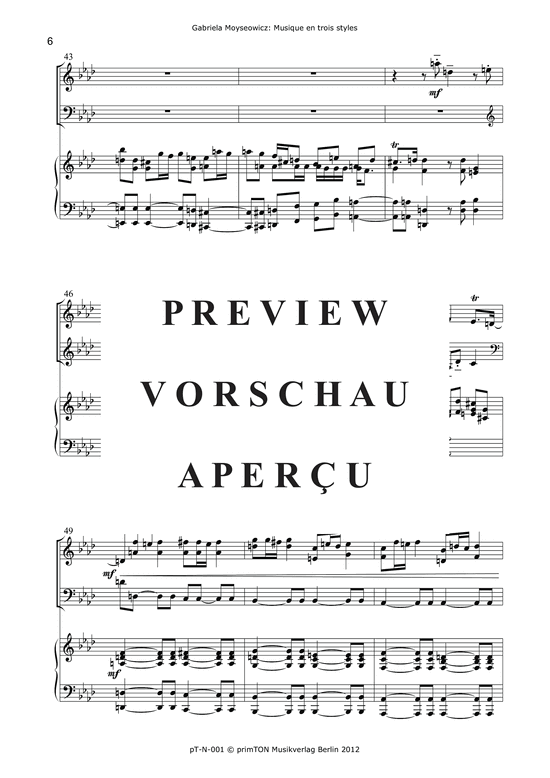 gallery: Musique en trois styles pour violon, violoncelle et piano (1969) , ,  (Trio für Violine, Violoncello + Klavier)