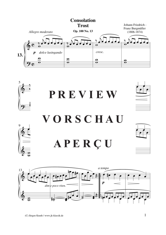 Consolation - Trost Op. 100, No. 13 