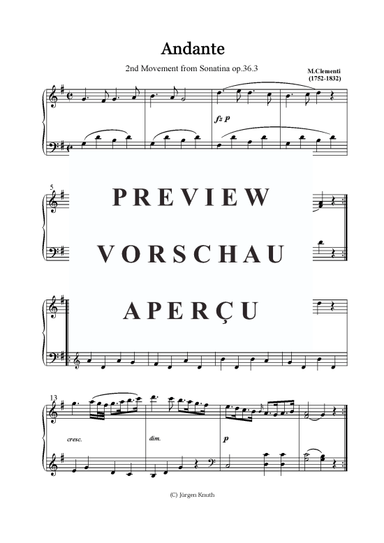 gallery: Andante ( 2nd Movement from Sonatina op.36.3 ) , ,  (Klavier Solo)