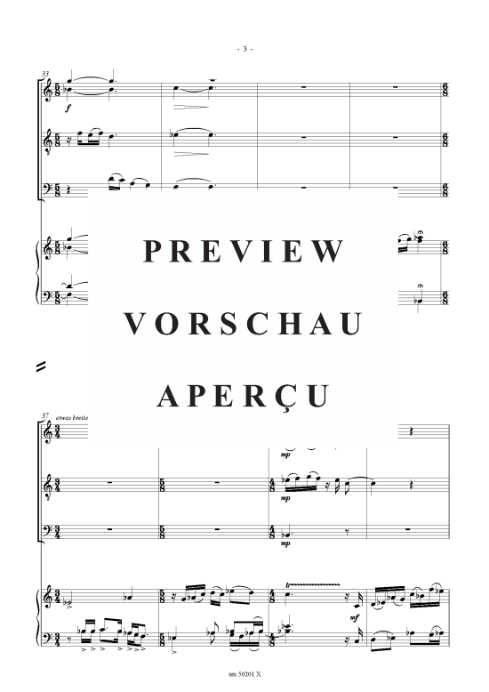 gallery: Vier Gespräche, Partitur , , (Sax-Quartett SATBass + Klavier)