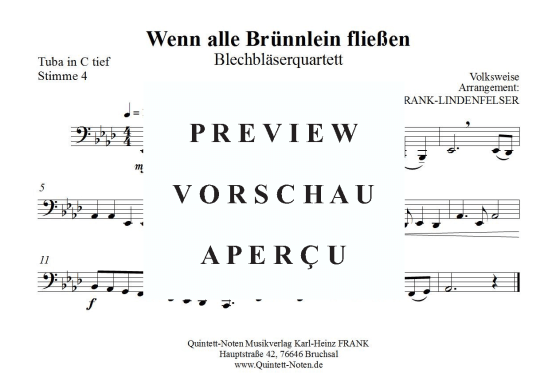 gallery: Wenn alle Brünnlein fließen , , (Blechbläserquartett)