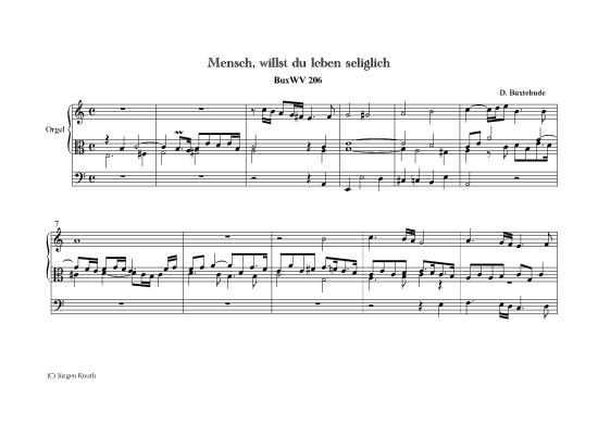 Mensch, willst du leben seliglich   BuxWV 206 