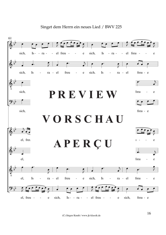 gallery: Singet dem Herrn ein neues Lied / BWV 225 / Motette No.1 , , (Gemischter Chor 8-stimmig)