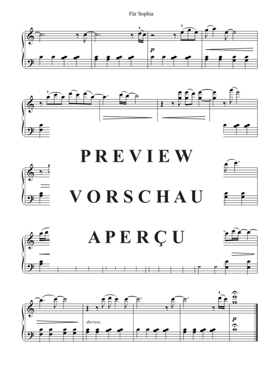 gallery: Für Sophia , , (Klavier Solo - Level 3 - 6.Klavierjahr)