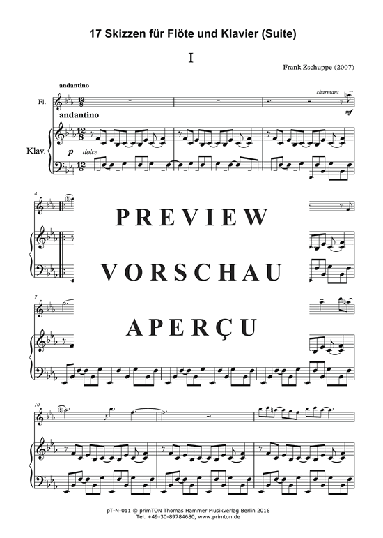 gallery: 17 Skizzen für Flöte und Klavier (2007) , ,  (Querflöte + Klavier)