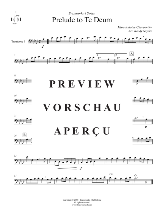 gallery: Prelude to Te Deum (2xTromp in B, Horn in F (Pos) , , , Pos)