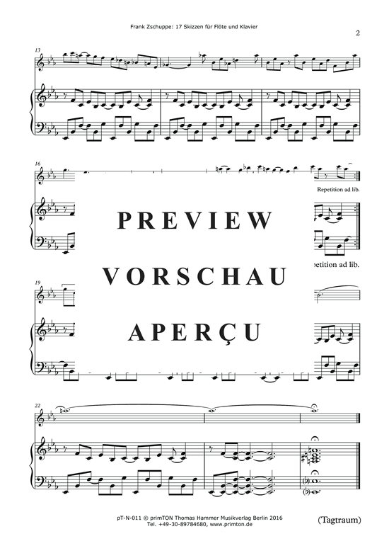 gallery: 17 Skizzen für Flöte und Klavier (2007) , ,  (Querflöte + Klavier)