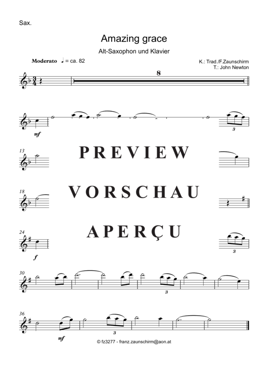 gallery: Amazing Grace , , (Alt-Saxophon + Klavier)