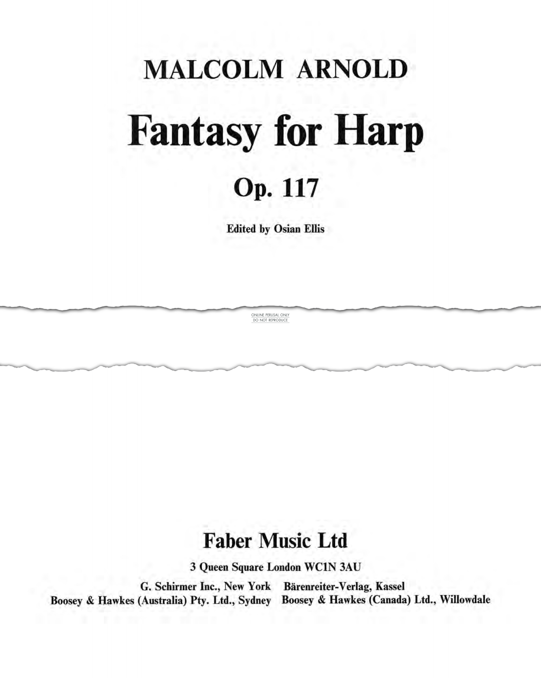 gallery: Fantasy for Harp Op.117, Malcolm Arnold