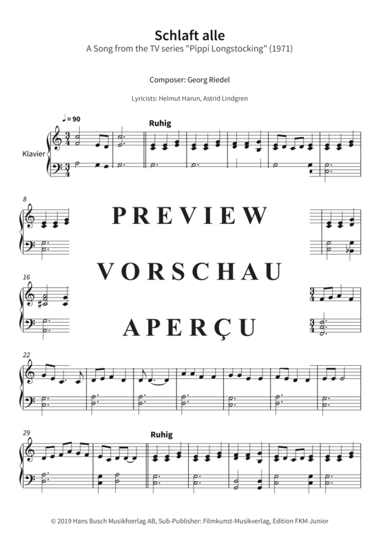 gallery: Schlaft alle - A Song from the TV series Pippi Longstocking (1971) , ,  (Klavier Solo)