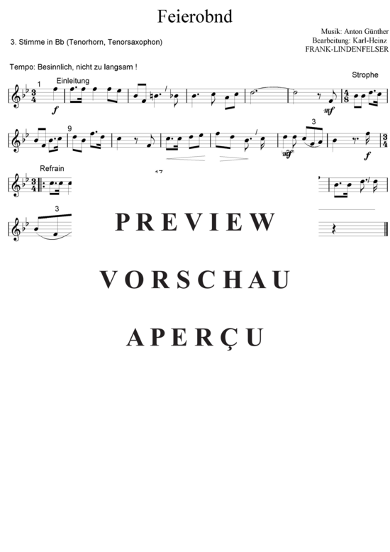 gallery: Feierobnd-Lied, Feierabend-Lied , Blasorchester Fatamo, (Blechbläser Quartett)