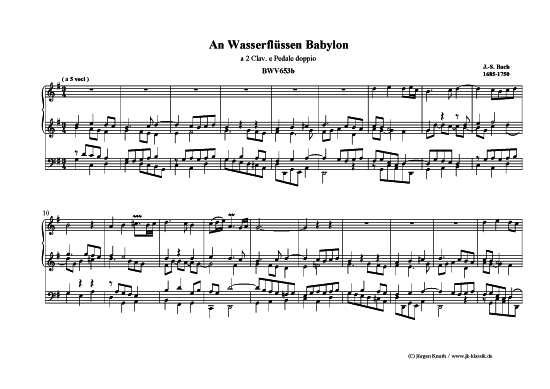 gallery: An Wasserflüssen Babylon BWV 653b , , (Orgel Solo)