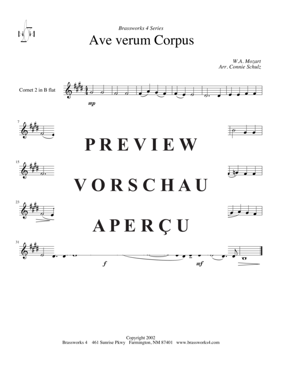 gallery: Ave verum Corpus (2xTromp in B, Horn in F (Pos) , , , Pos)