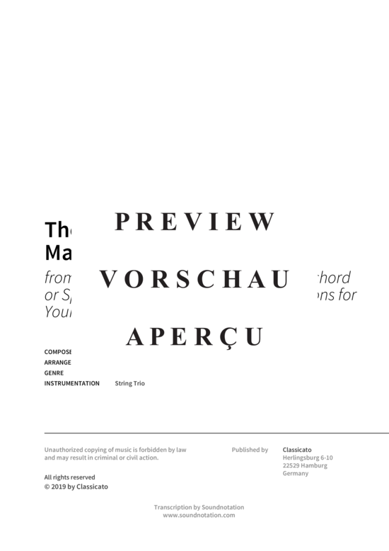 gallery: The Prince of Denmark´s March - from A Collection of Ayres for the Harpsichord or Spinett with very Plain & Easey Directions for Young Beginners , , (Streicher Trio)