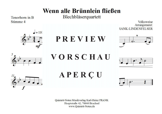 gallery: Wenn alle Brünnlein fließen , , (Blechbläserquartett)