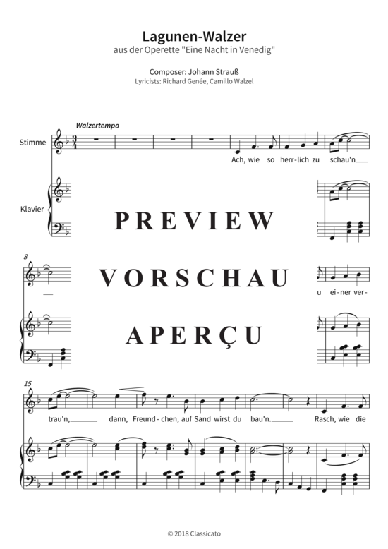 gallery: Lagunen-Walzer - aus der Operette Eine Nacht in Venedig , , (Gesang + Klavier)