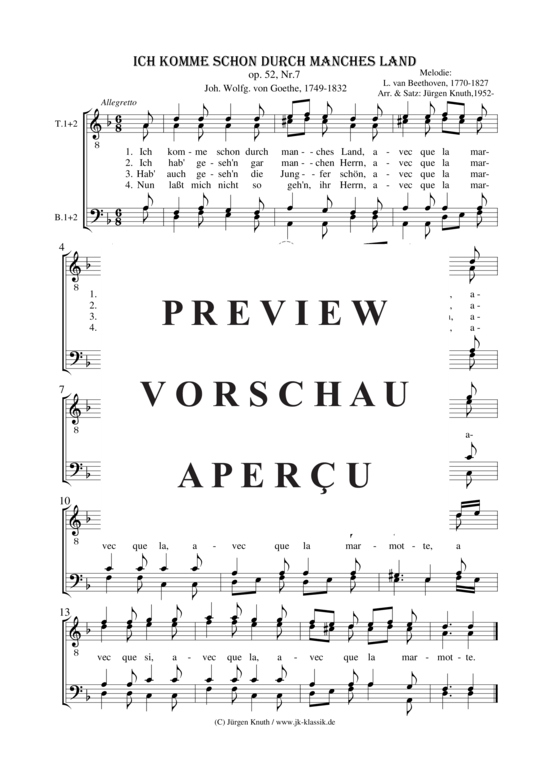 gallery: Ich komme schon durch manches Land op. 52, Nr.7 , , (Männerchor)