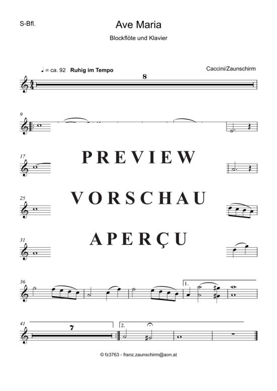 gallery: Ave Maria , , (Sopran/Tenor Blockflöte + Klavier)