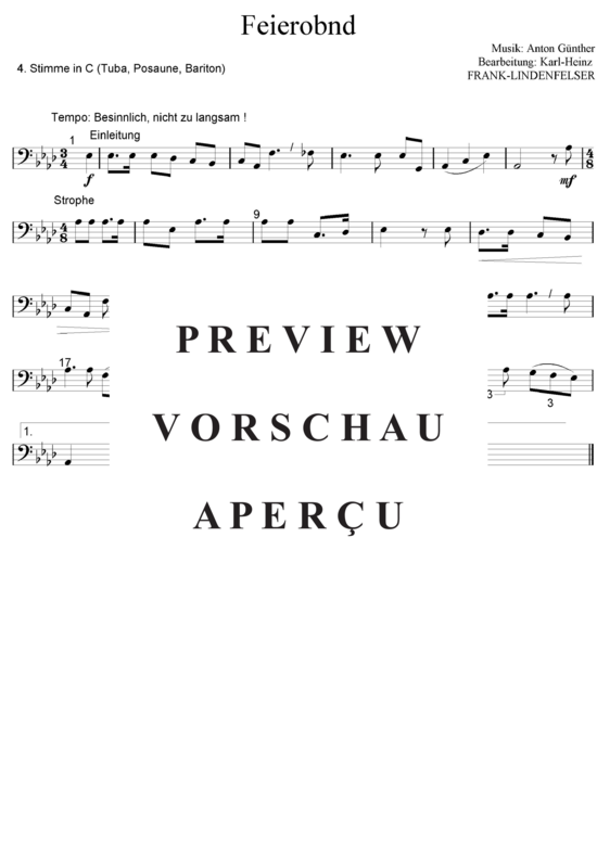 gallery: Feierobnd-Lied, Feierabend-Lied , Blasorchester Fatamo, (Blechbläser Quartett)