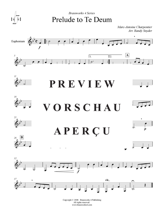 gallery: Prelude to Te Deum (2xTromp in B, Horn in F (Pos) , , , Pos)