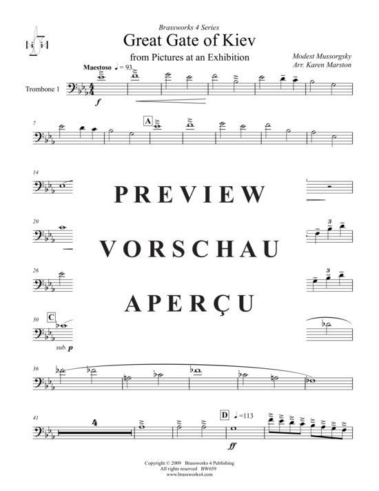 gallery: Das Heldentor (Das große Tor von Kiew)  (2xTromp in B, Horn in F (Pos) , , , Pos)