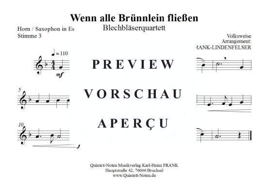 gallery: Wenn alle Brünnlein fließen , , (Blechbläserquartett)