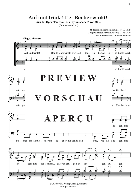 gallery: Fanchon-Lieder - vier Lieder für Gemischten Chor, , 