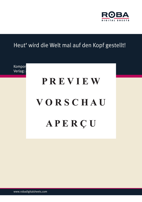 gallery: Heut wird die Welt mal auf den Kopf gestellt! , Kickers, Hardy, (Klavier + unterlegter Text)