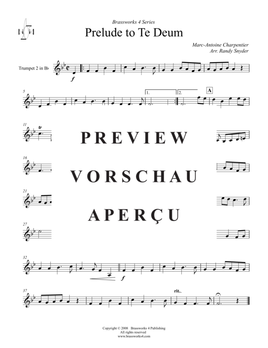 gallery: Prelude to Te Deum (2xTromp in B, Horn in F (Pos) , , , Pos)