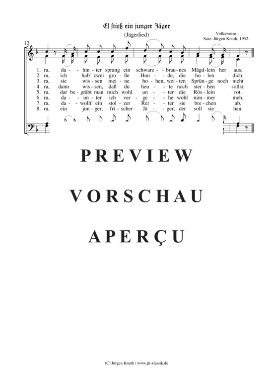 gallery: Es stieß ein junger Jäger (Jägerlied) , ,  (Gemischter Chor)