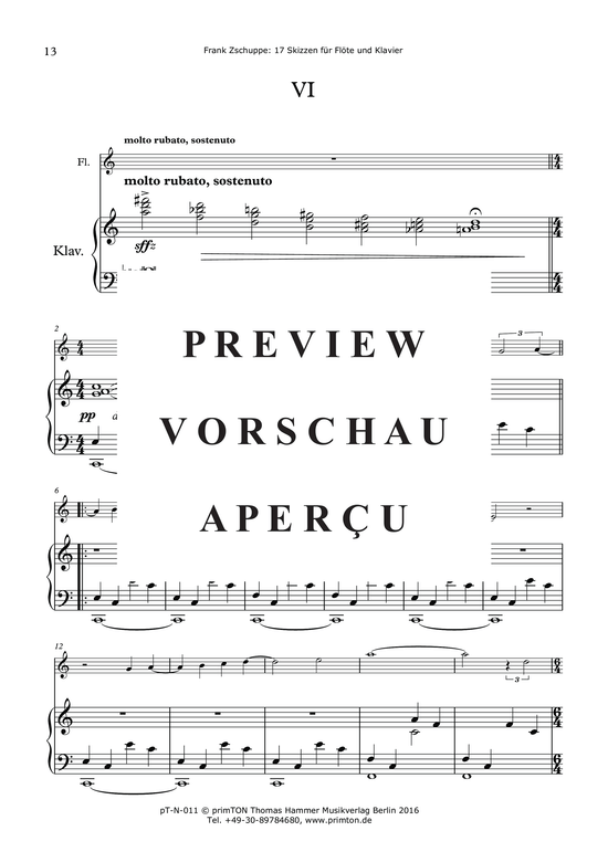 gallery: 17 Skizzen für Flöte und Klavier (2007) , ,  (Querflöte + Klavier)