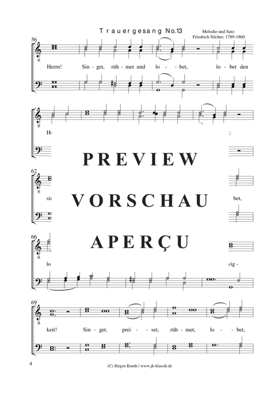 gallery: Trauergesang No.13 (Jauchzet, jauchzet dem Herrn) , ,  (Männerchor)