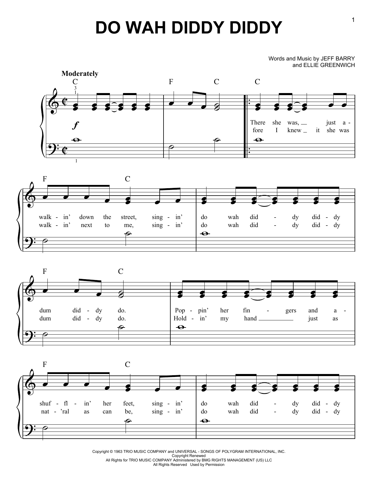 Do Wah Diddy Diddy - sheet music by Manfred Mann - smd-170506 ...