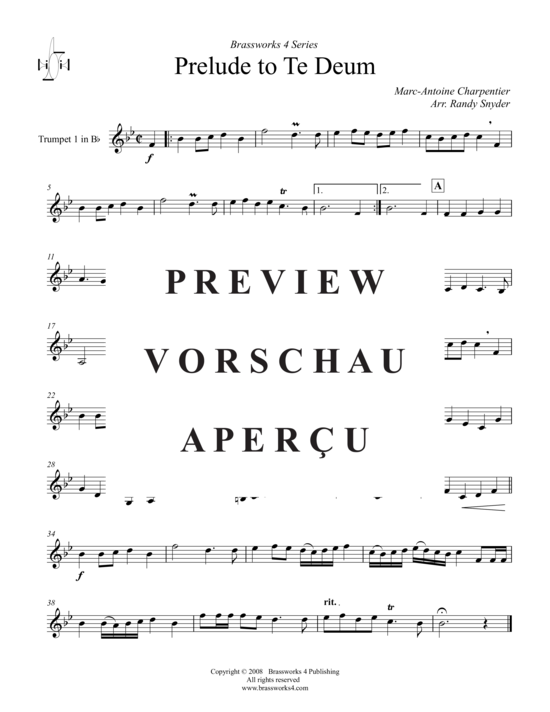 gallery: Prelude to Te Deum (2xTromp in B, Horn in F (Pos) , , , Pos)