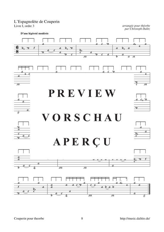 gallery: Couperin pour Théorbe - 36 Stücke für Theorbe , , (Laute)