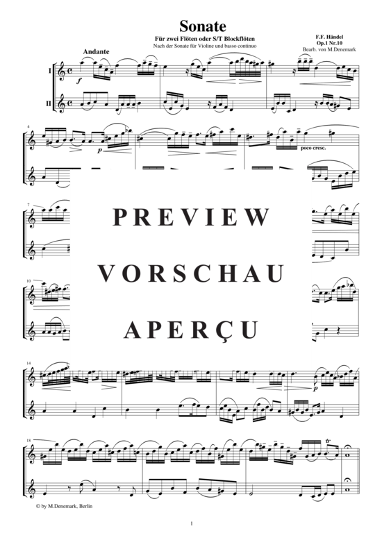 gallery: Sonate für zwei Flöten op.1 Nr. 10, , 