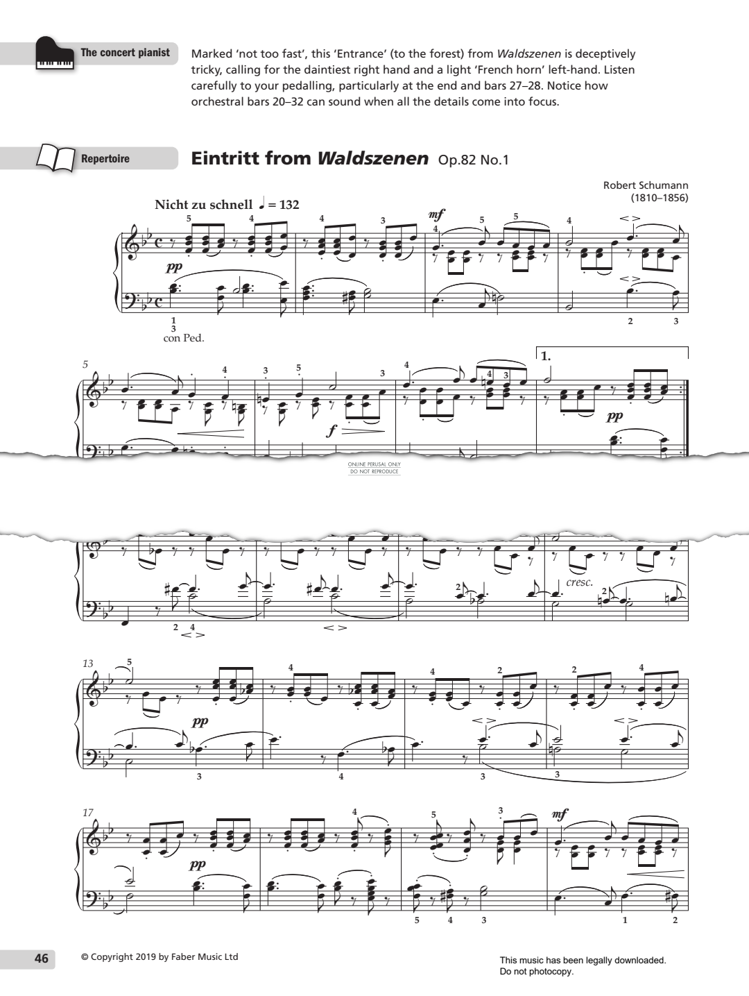 gallery: Eintritt from 'Waldszenen Op.82, No.1', Robert Schumann