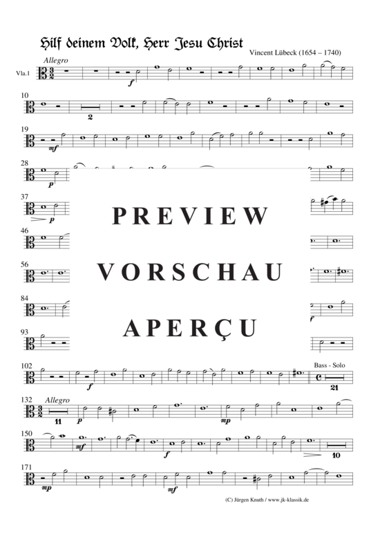 gallery: Hilf deinem Volk, Herr Jesu Christ (Choralkantate)  (Viola 1) , ,  (Gemischter Chor, Streicher + Orgel)