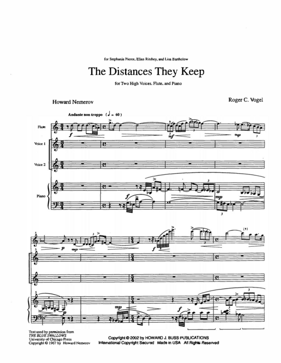 Distances They Keep, The (2x Sopran/Tenor) 