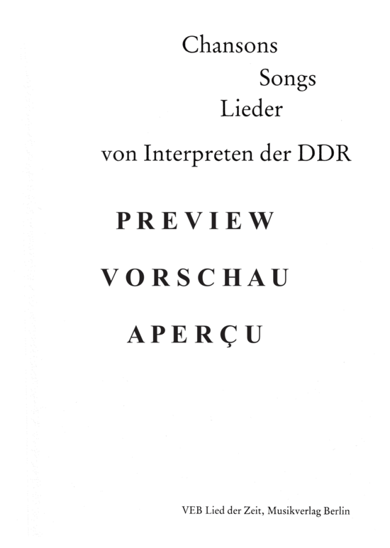 gallery: Chanson, Songs, Lieder von Interpreten der DDR , , (Klavier + Gesang)