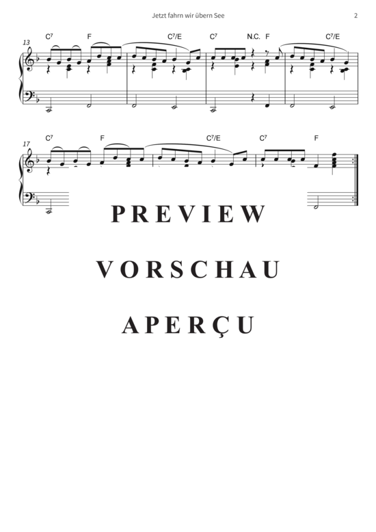 gallery: Jetzt fahrn wir übern See , , (Klavier Solo)