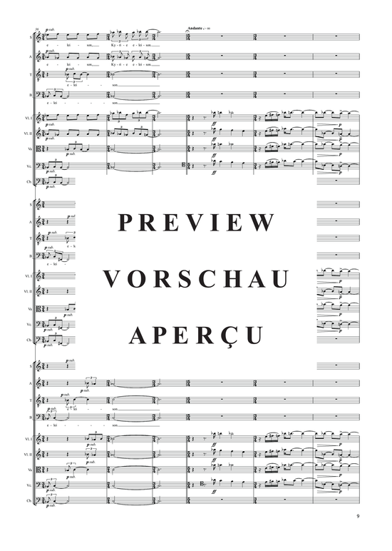 gallery: Kyrie in memoriam Nathalie Hidalgo Sánchez (1982, Version II 2015) , ,  (3x Gemischter Chor + 3x Streichquintett)