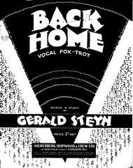 cover: Back Home, Gerald Steyn, Gesang, Klavier