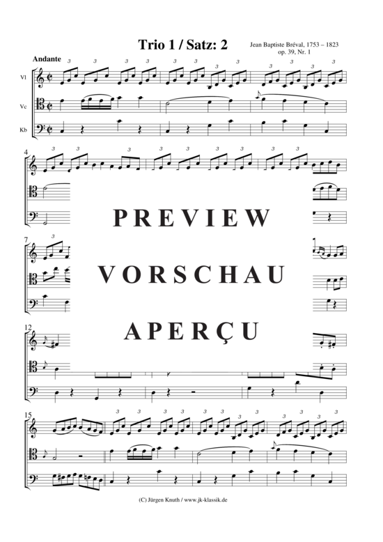 gallery: Trio 1 Op. 39, Nr. 1 , , (Streicher Trio für Violine, Violoncello + Kontrabass )