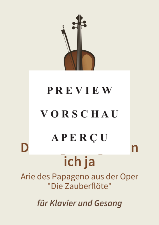 gallery: Der Vogelfänger bin ich ja - Arie des Papageno aus der Oper Die Zauberflöte , , (Gesang + Klavier)