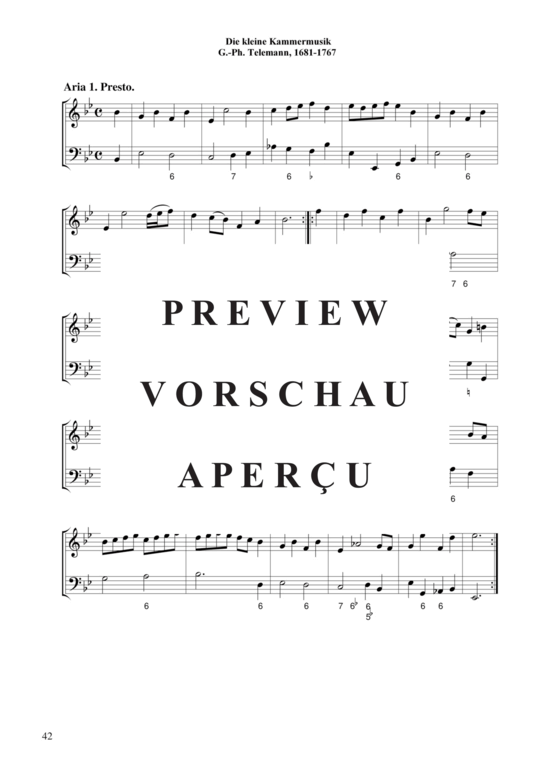 gallery: Die kleine Kammermusik (Partia 6 in Es-Dur TWV 41: Es 1) , ,  (Klavier/Cembalo/Orgel Solo)