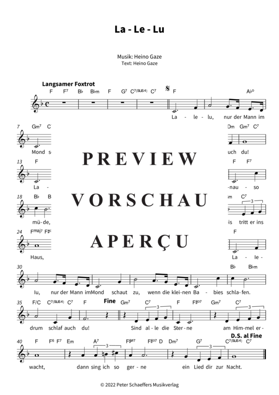 gallery: La - Le - Lu (Gesang + Akkorde) , Rühmann, Heinz,  (Leadsheet)